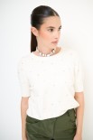 CARDIGAN CASTONI A TRECCIA BEIGE